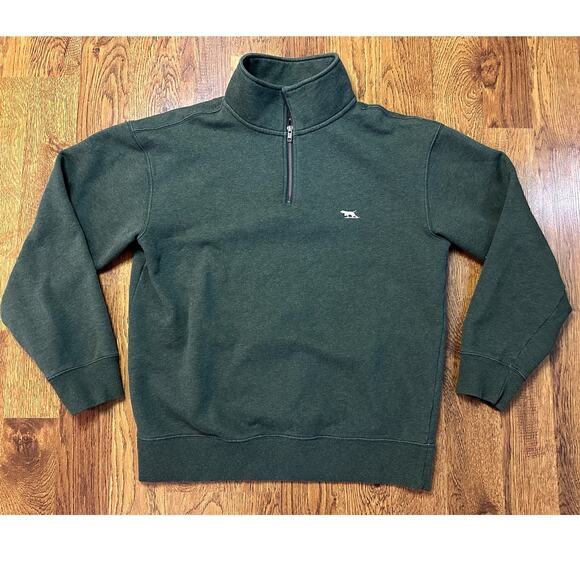 Rodd & Gunn Men's Glen Eden Quarter Zip Mock Neck Pullover - Green - Size L - Picture 1 of 7
